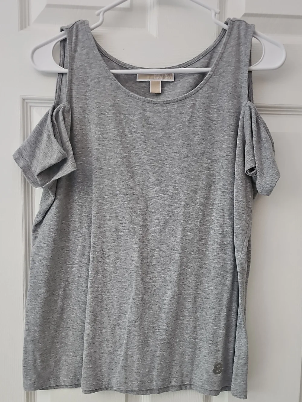 Michael Kors Gray Cold-Shoulder Tank Top